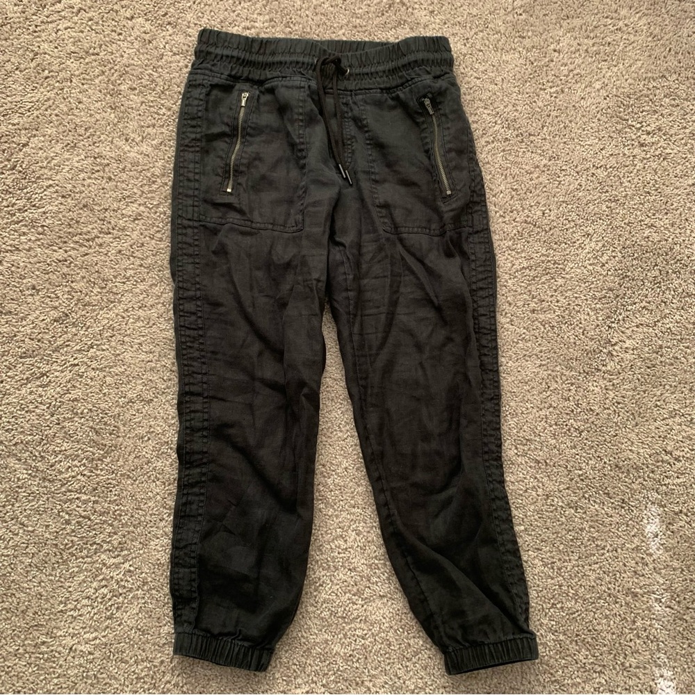 Athleta Cabo Linen Joggers - Black - Size 4P